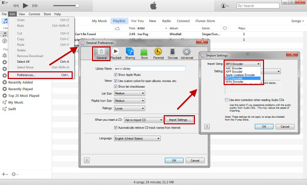 set itunes mp3 encoder